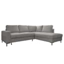 Ecksofa mit Ottomane Grau Cordstoff Onika | Grau