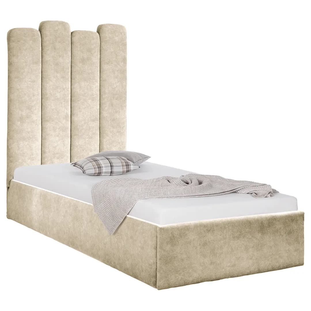 Polsterbett Foaker 90 x 200cm Samt Vela Beige | Beige