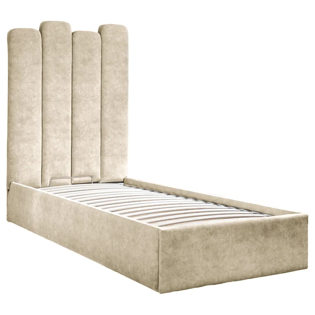 Polsterbett Foaker 90 x 200cm Samt Vela Beige | Beige