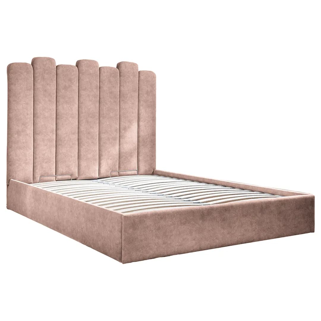 Polsterbett Foaker 140 x 200cm Samt Zoa Pink | Rosa