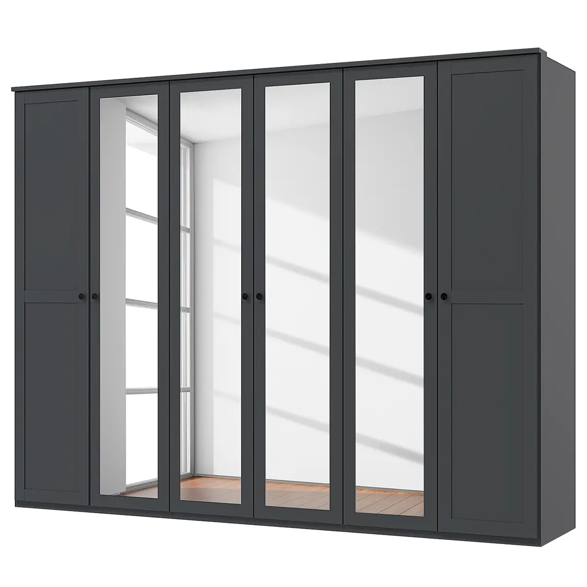 Drehtürenschrank 270cm Grau/Graphit | Grau