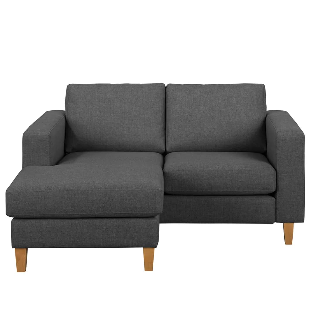 Ecksofa 1-Sitzer mit Longchair | Grau