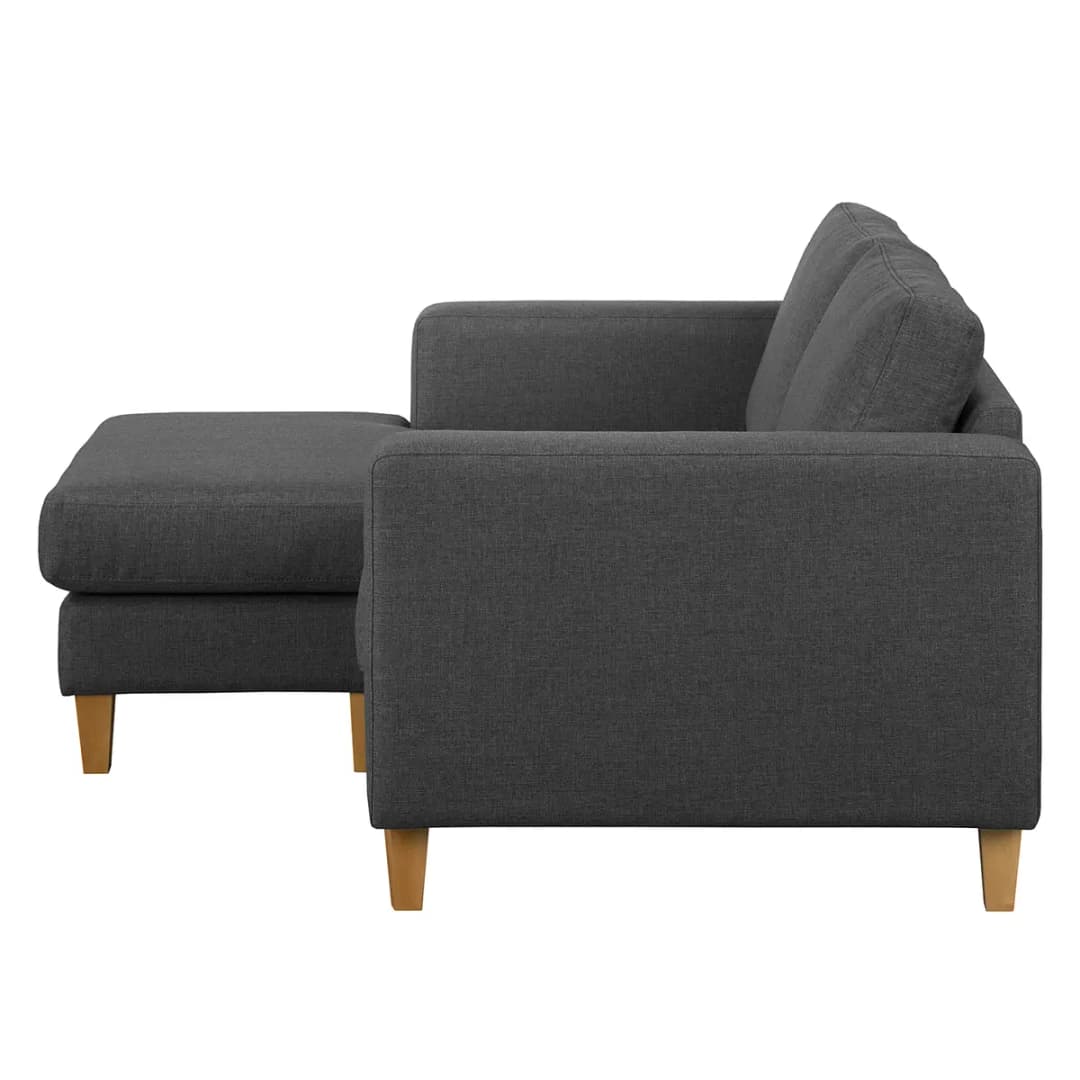 Ecksofa 1-Sitzer mit Longchair | Grau