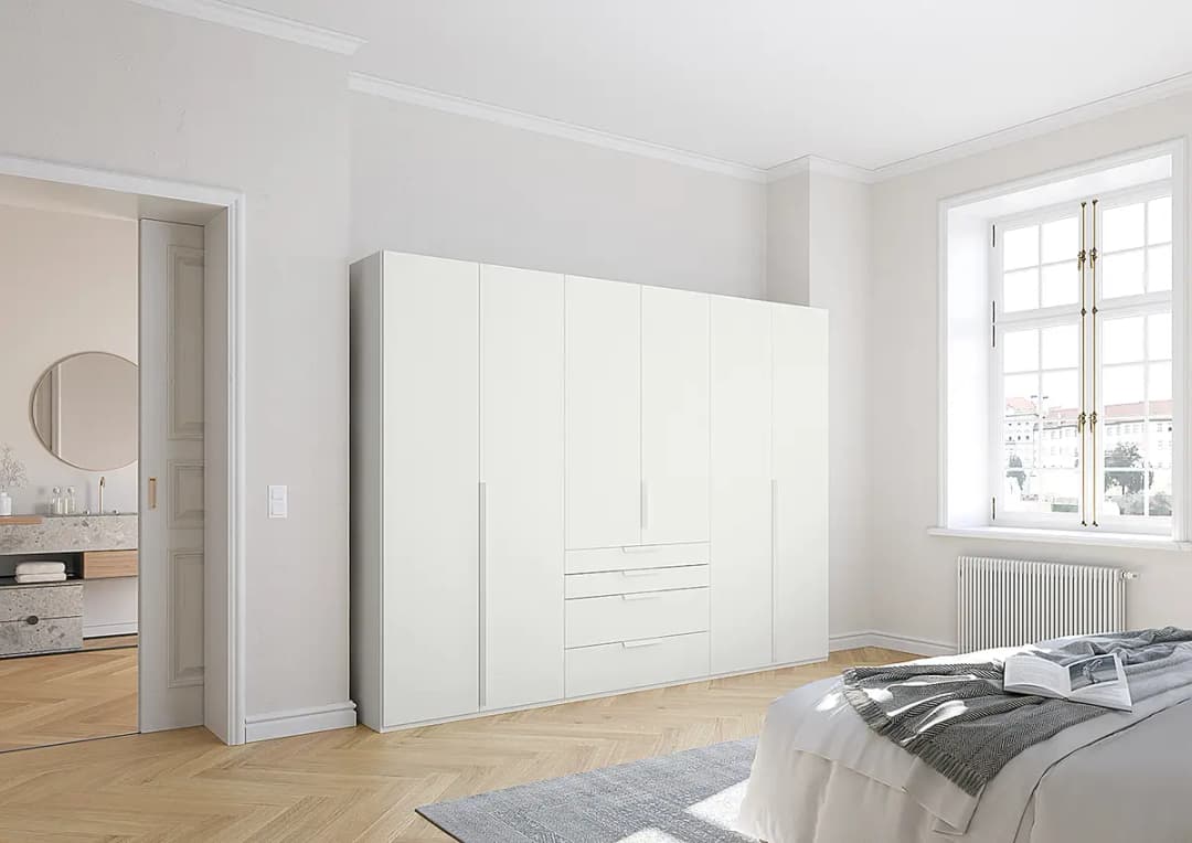 Drehtürenschrank Purisma Typ B 301cm Weiß/Alpinweiß | Weiß