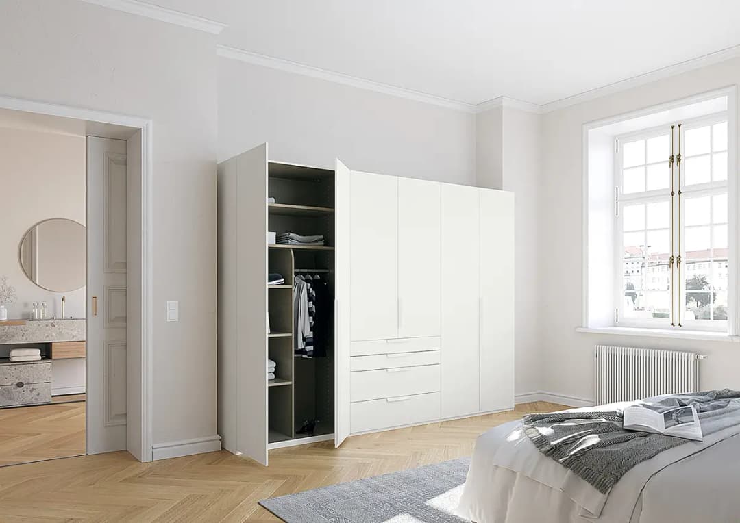 Drehtürenschrank Purisma Typ B 301cm Weiß/Alpinweiß | Weiß