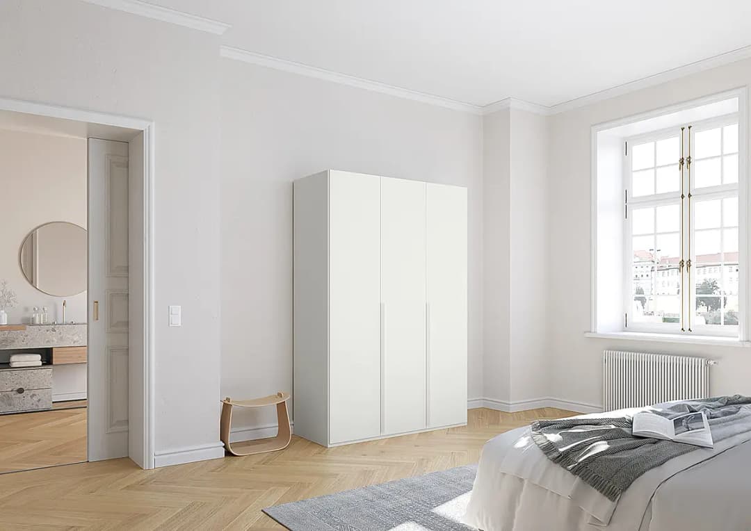 Drehtürenschrank Purisma Typ A 151cm Weiß/Alpinweiß | Weiß