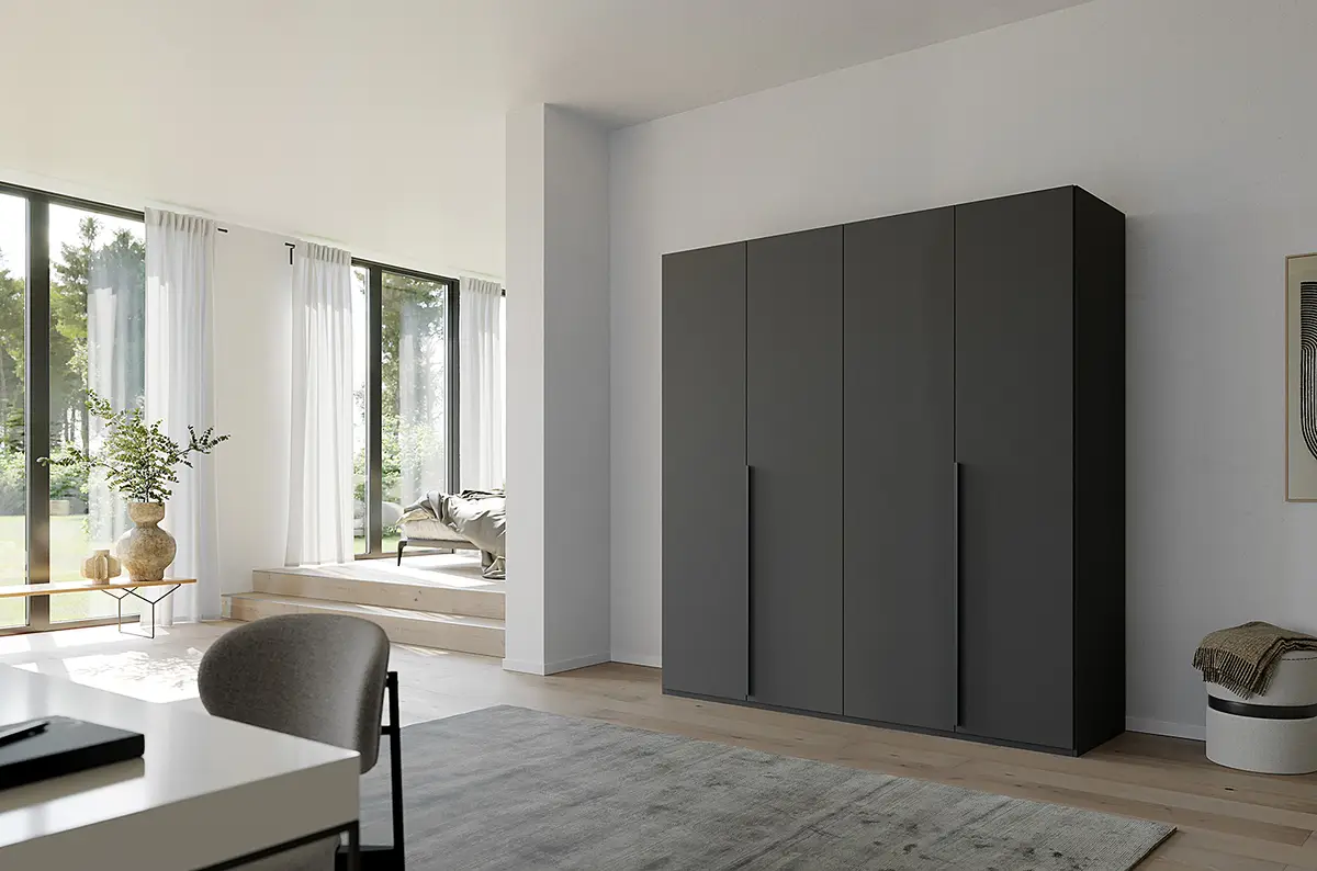 Drehtürenschrank Purisma Typ A 201cm Grau/Graphit | Grau