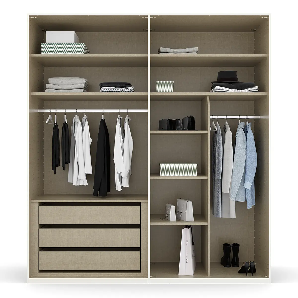 Drehtürenschrank Purisma Typ A 201cm Grau/Graphit | Grau