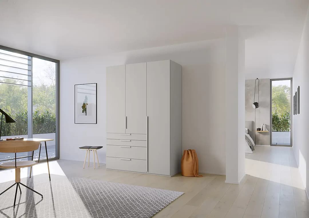 Drehtürenschrank Purisma Typ B 151cm Grau/Seidengrau | Grau