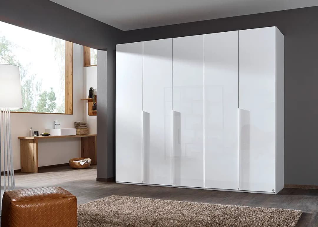 Drehtürenschrank Purisma Glastüren Typ A 251cm Weiß/Alpinweiß