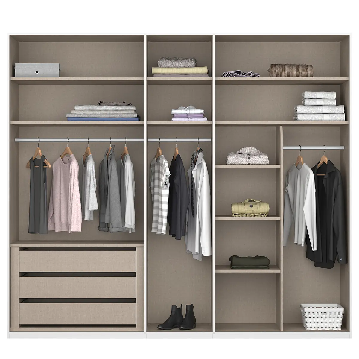 Drehtürenschrank Purisma Glastüren Typ A 251cm Weiß/Alpinweiß