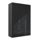 Drehtürenschrank Purisma Glastüren Typ B 151cm Grau/Graphit