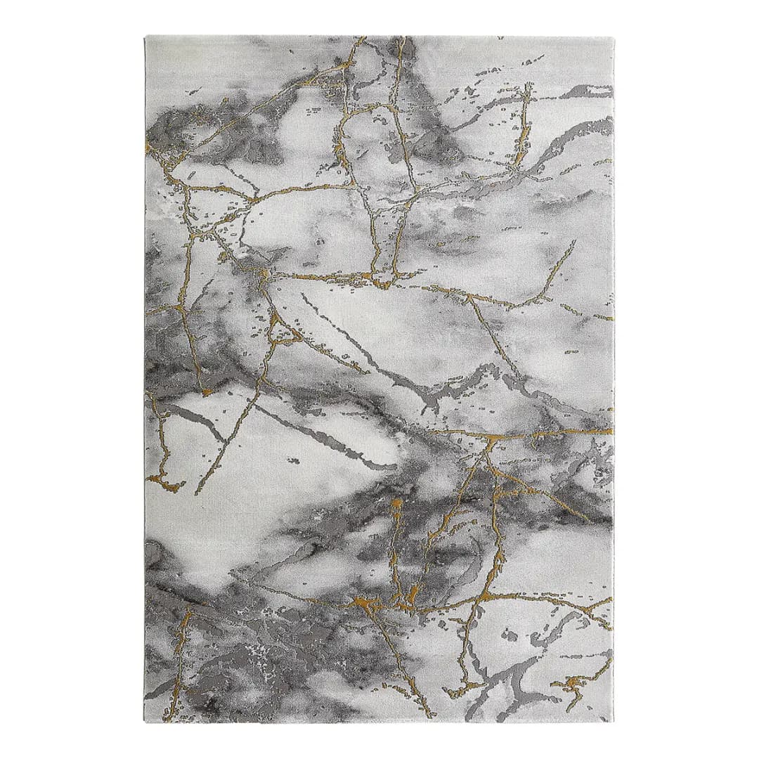 Kurzflorteppich Pico Grau/Grau/Gold 80 x 150cm | Grau
