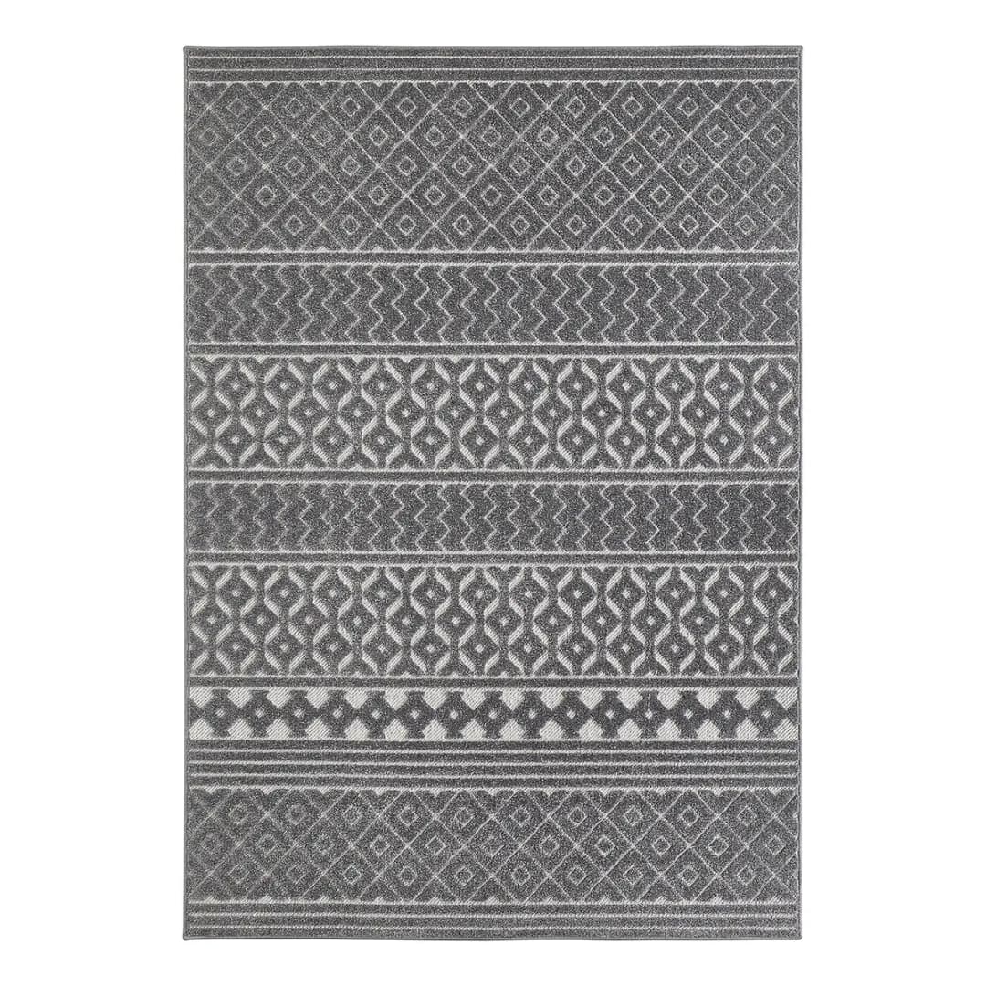 Kurzflorteppich Layton Grau/Dunkelgrau 120 x 170cm | Grau