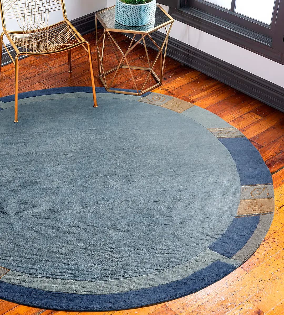 Wollteppich Sola Typ B | Blau