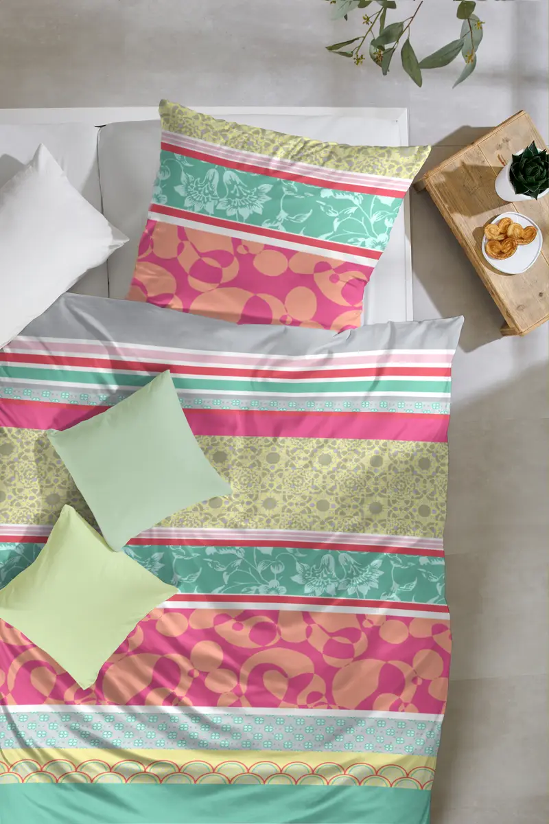 Renforce-Bettwäsche Ornamental Stripe | Mehrfarbig