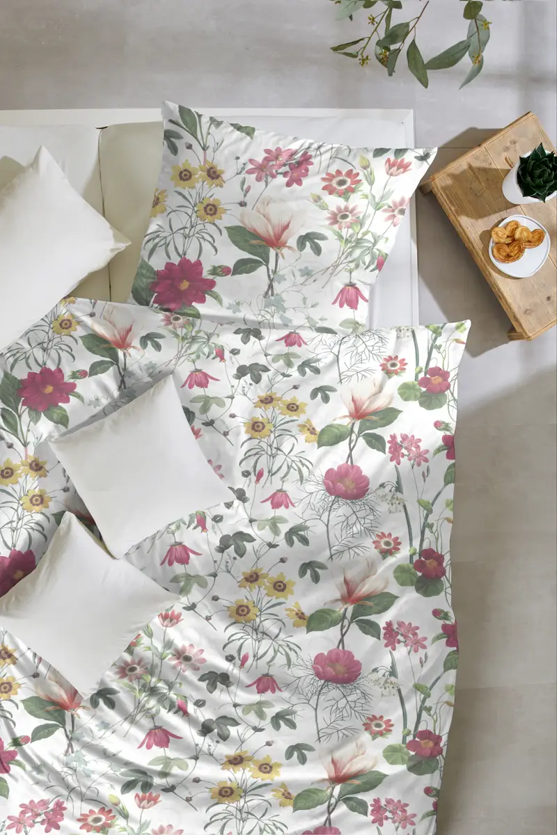 Mako-Satin-Bettwäsche Wilder Garten | Mehrfarbig