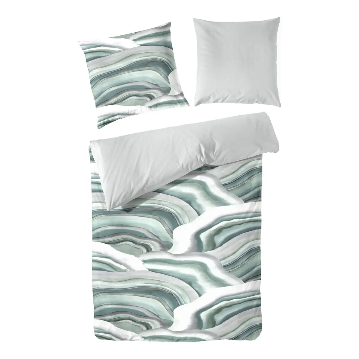 Mako-Satin-Bettwäsche Achat | Mehrfarbig