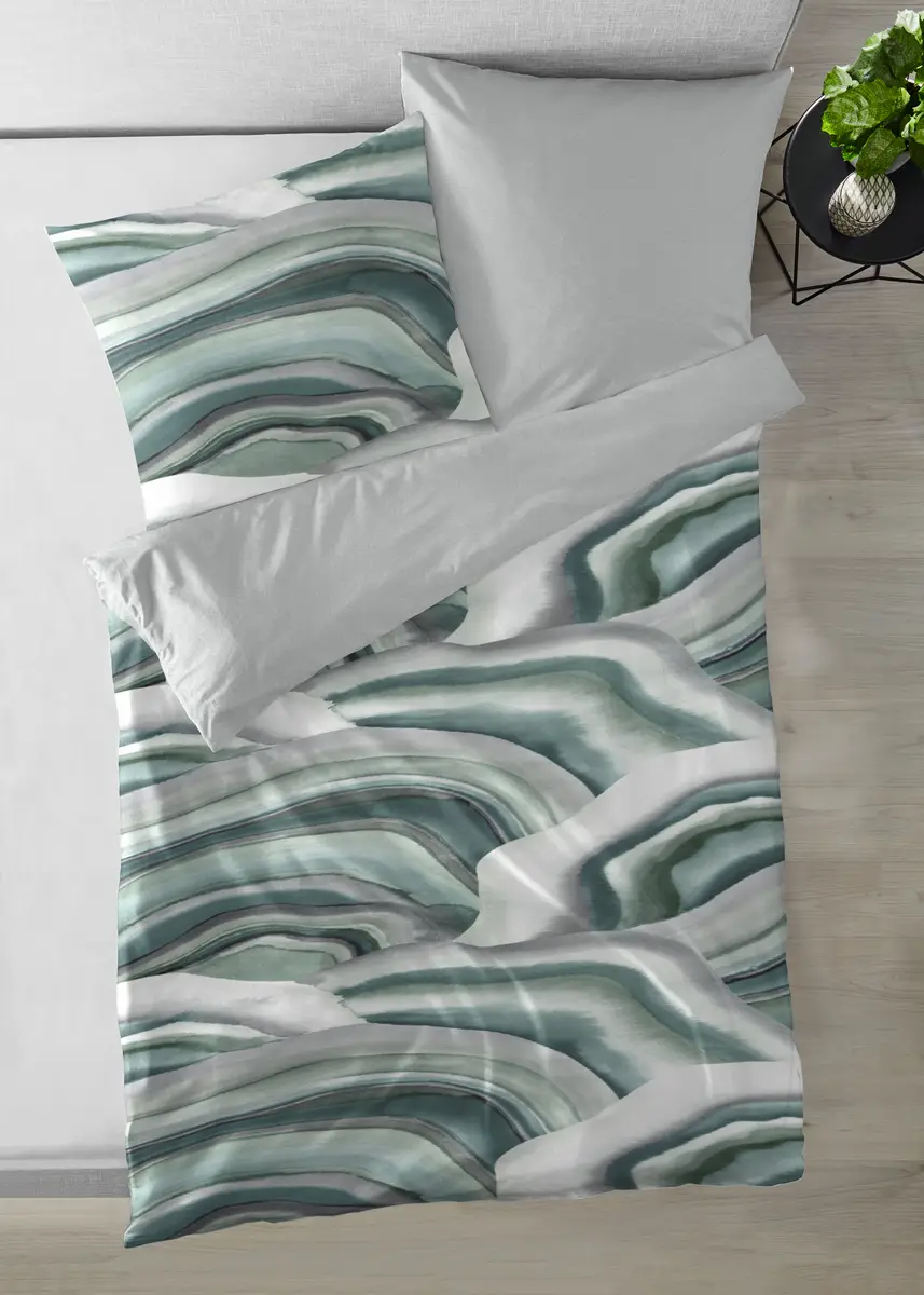 Mako-Satin-Bettwäsche Achat | Mehrfarbig