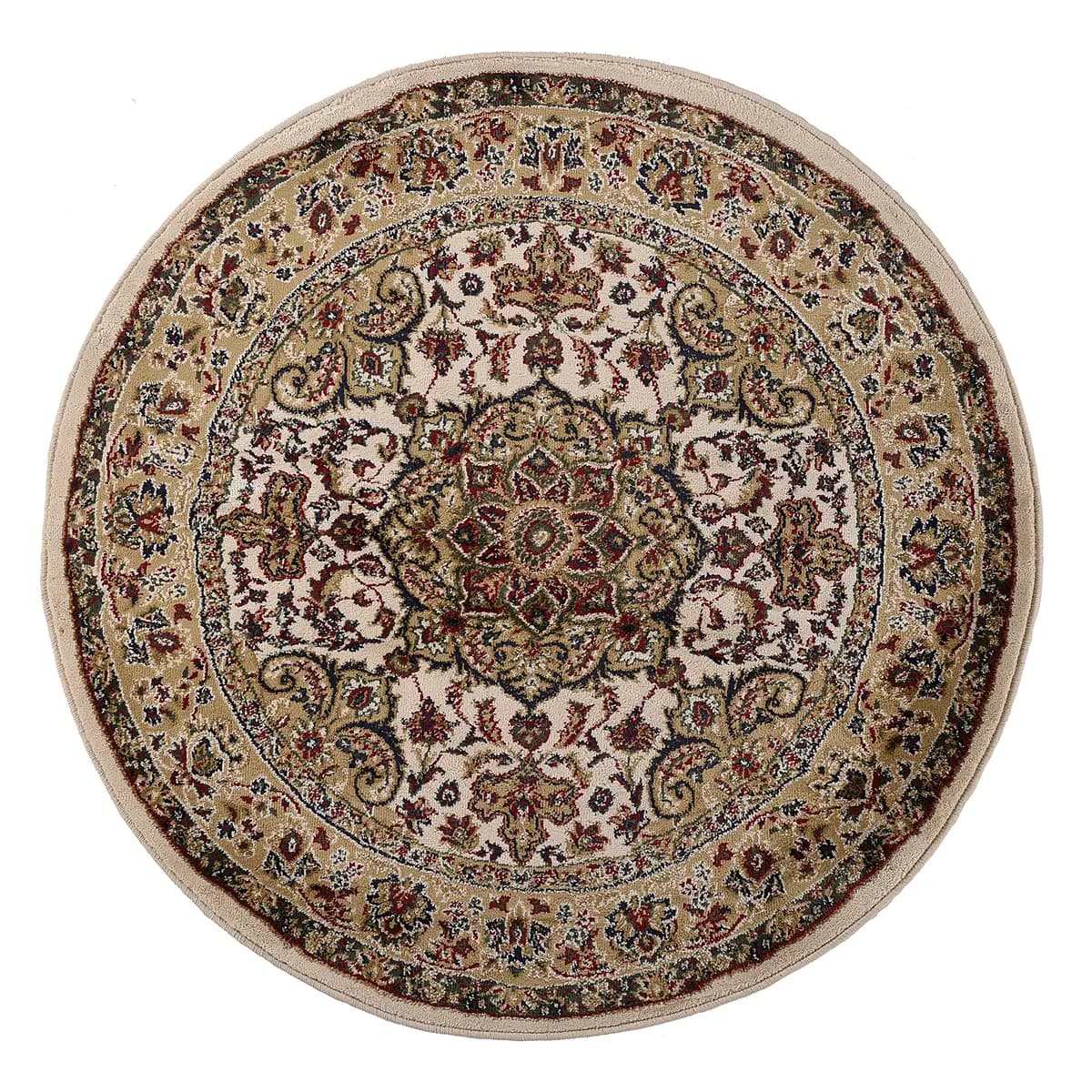 Kurzflorteppich Hamadan Beige/Beige 200 x 200cm Flachgewebe