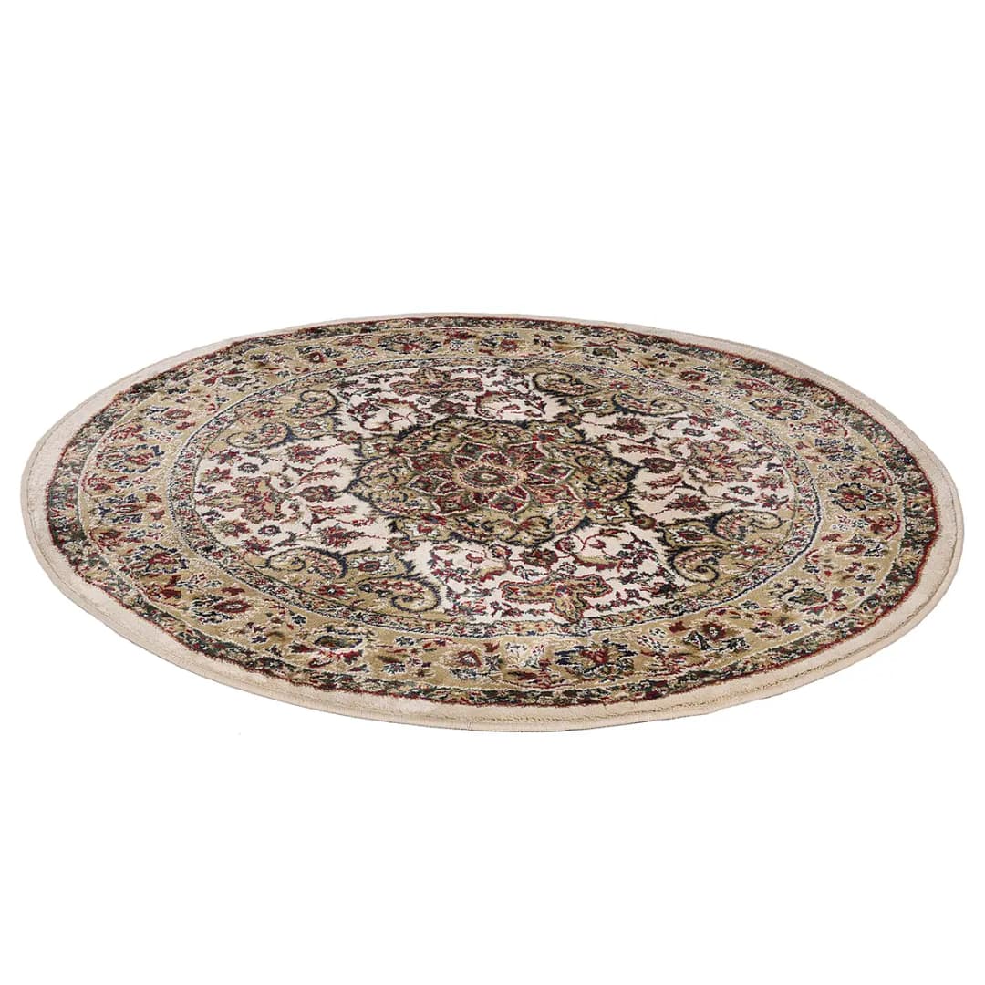 Kurzflorteppich Hamadan Beige/Beige 200 x 200cm Flachgewebe