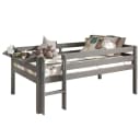 Kojenbett mit Regal 90 x 200cm Grau/Grau mit Leiter | Grau