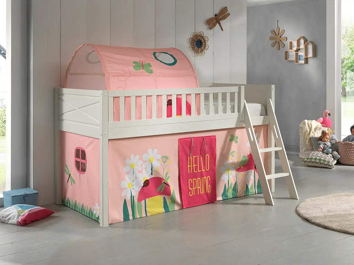 Spielbett 90 x 200cm Weiß/Apricot | Weiß
