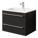 Waschtisch 6025 Typ C 67cm Schwarz/Matt Schwarz | Schwarz
