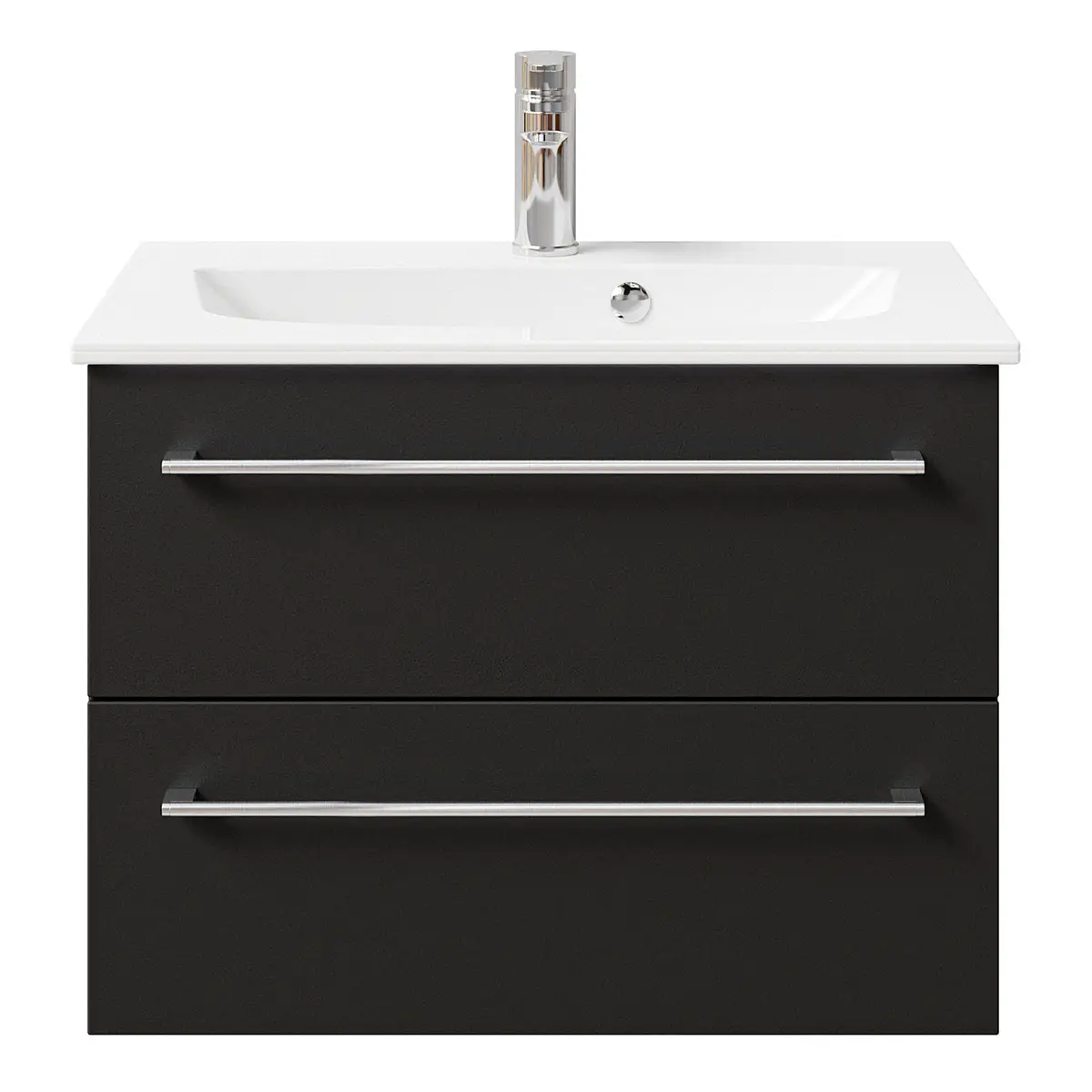 Waschtisch 6025 Typ C 67cm Schwarz/Matt Schwarz | Schwarz