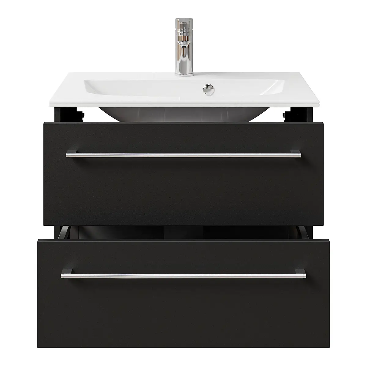 Waschtisch 6025 Typ C 67cm Schwarz/Matt Schwarz | Schwarz