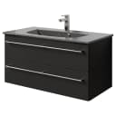 Waschtisch 6025 Typ F 97cm Schwarz/Matt Schwarz | Schwarz