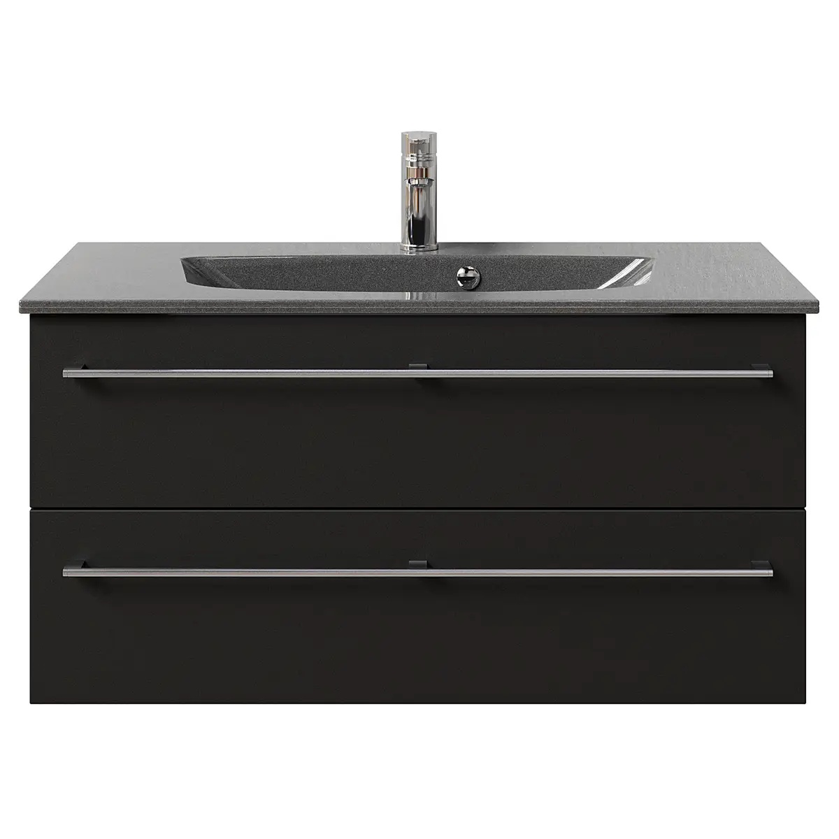 Waschtisch 6025 Typ F 97cm Schwarz/Matt Schwarz | Schwarz