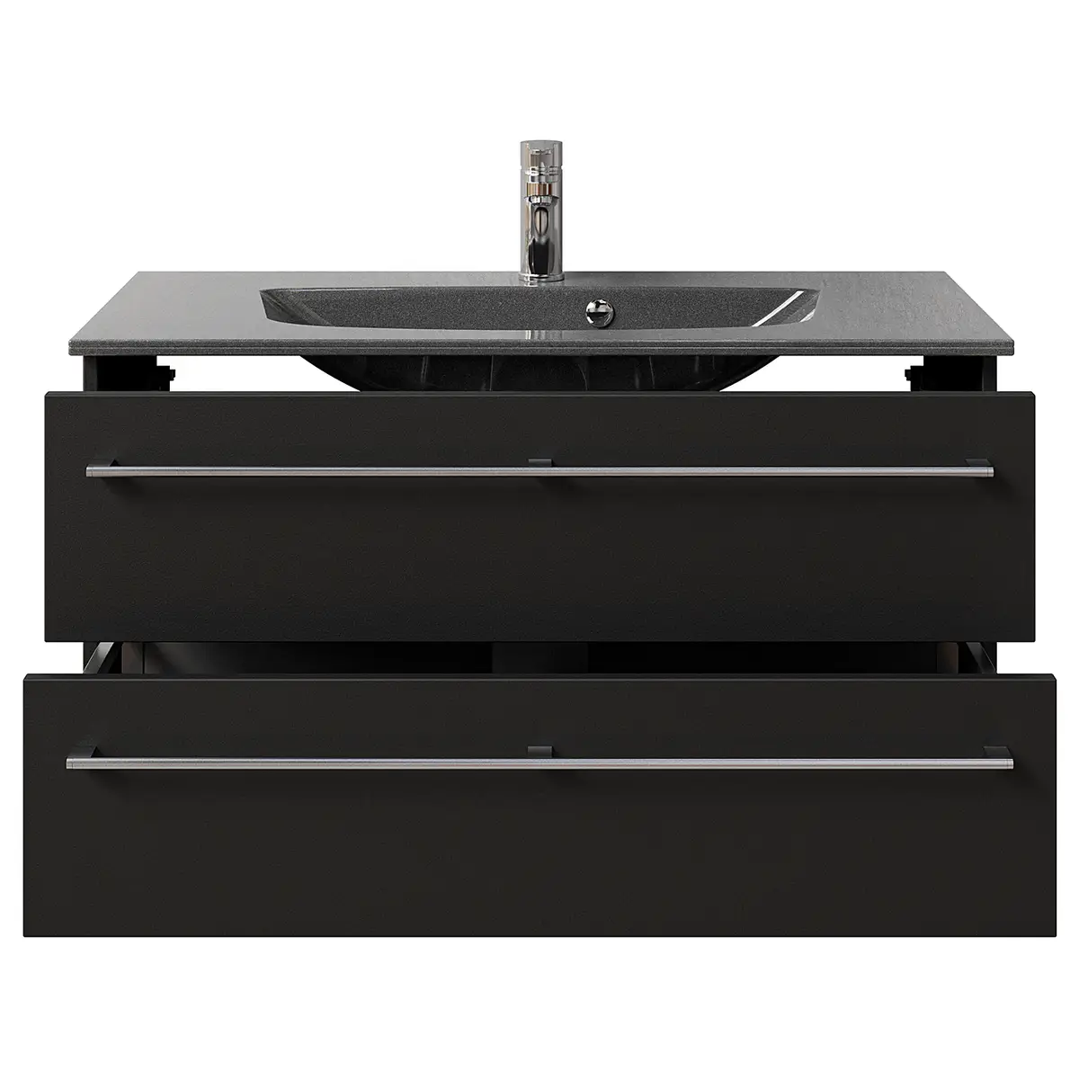 Waschtisch 6025 Typ F 97cm Schwarz/Matt Schwarz | Schwarz