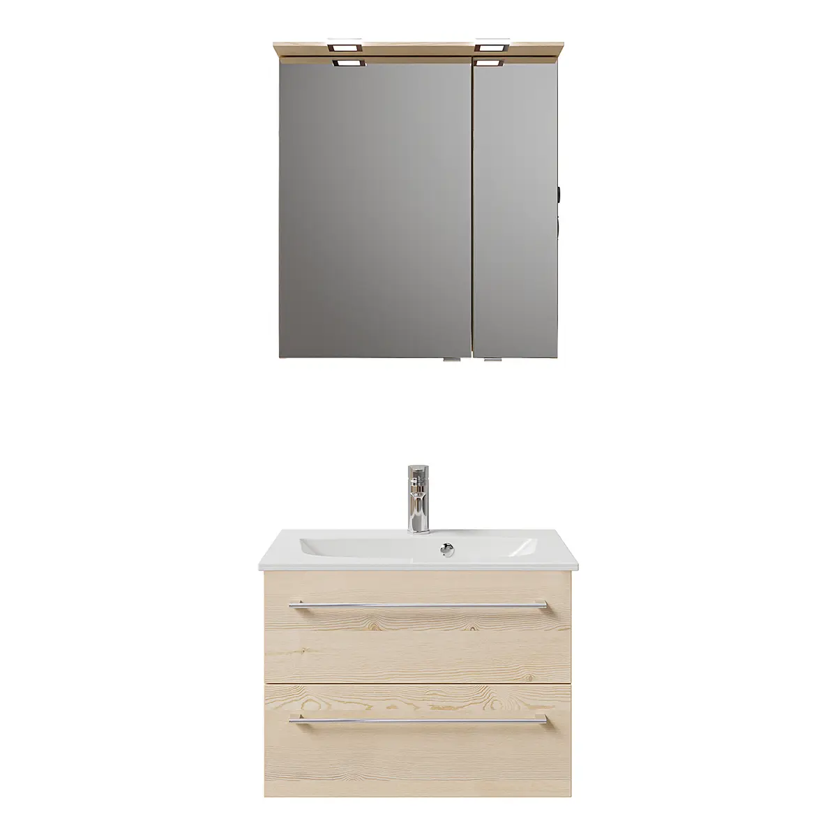 Badmöbel-Set 6025 Typ C 67cm Beige/Pinie Creme | Beige