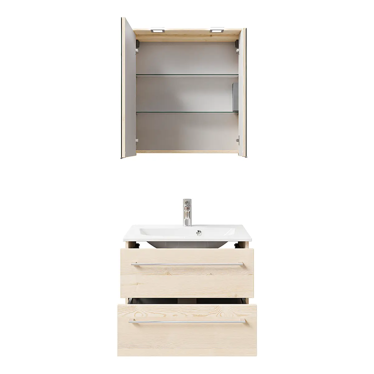 Badmöbel-Set 6025 Typ C 67cm Beige/Pinie Creme | Beige