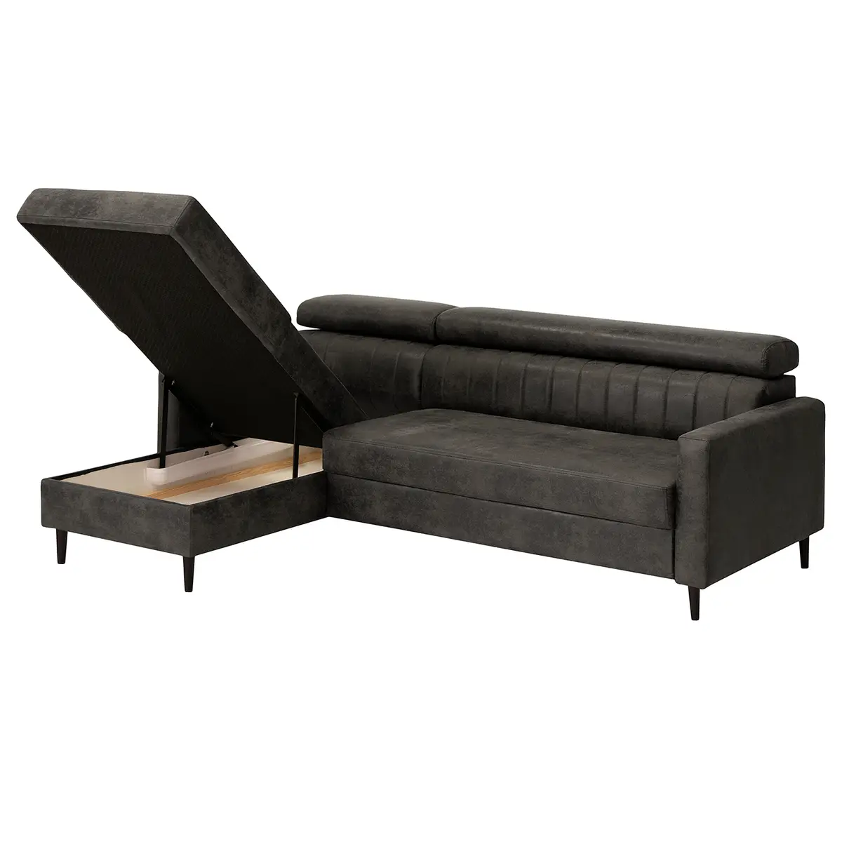 Ecksofa Chelsfield Grau Microfaser | Grau
