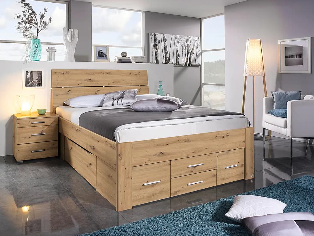 Kopfteil 145cm Braun/Eiche Artisan Dekor ohne Beleuchtung | Braun