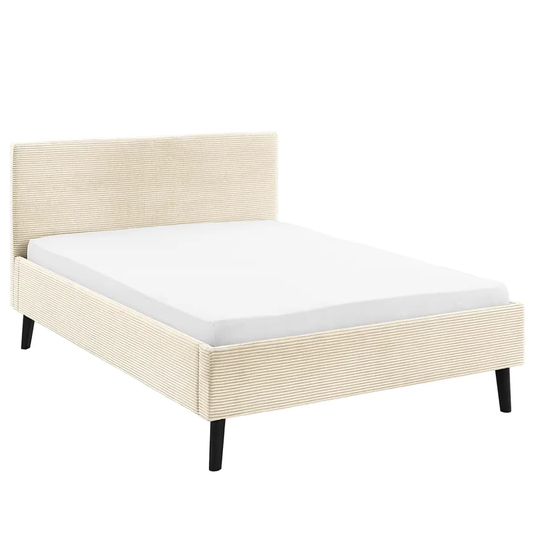 Polsterbett Avola 140 x 200cm Cordstoff Poppy Beige | Beige