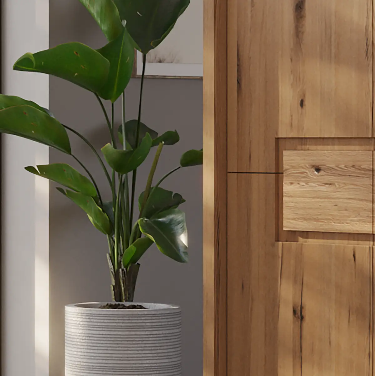 Massiver Drehtürenschrank 202cm Braun | Braun