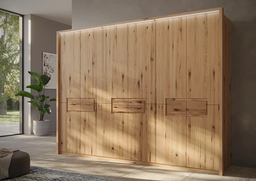 Massiver Drehtürenschrank 302cm Braun | Braun