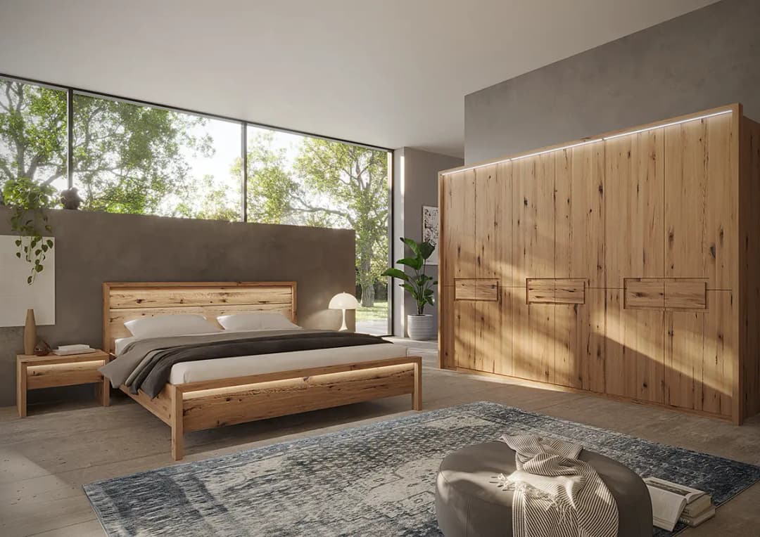 Massiver Drehtürenschrank 302cm Braun | Braun