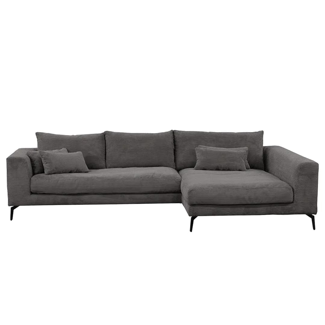 Ecksofa Grau Cordstoff Lola | Grau