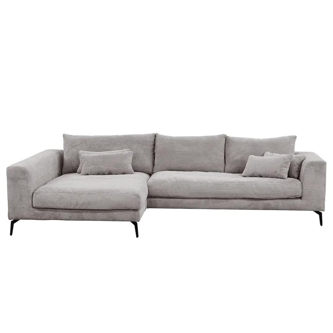 Ecksofa Grau Cordstoff Lola | Grau