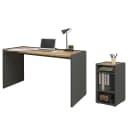 Schreibtisch mit Regal | Grau