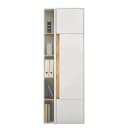 Schrank mit Holztür | Weiß