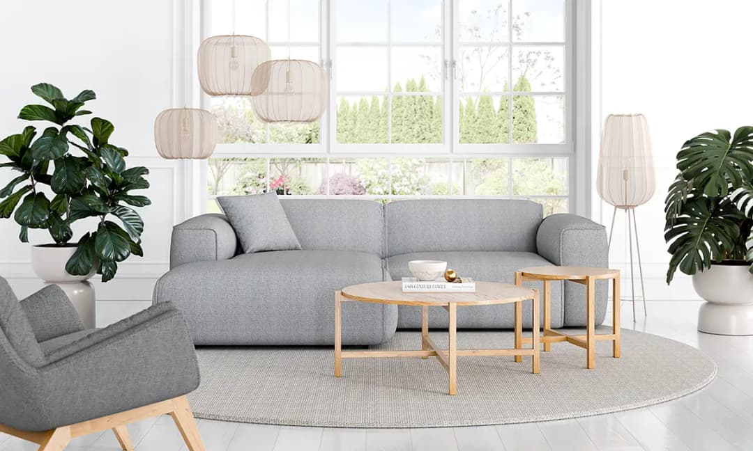 Beistelltisch RECODITO Ø 50cm Braun/Beige/Eiche | Holztöne