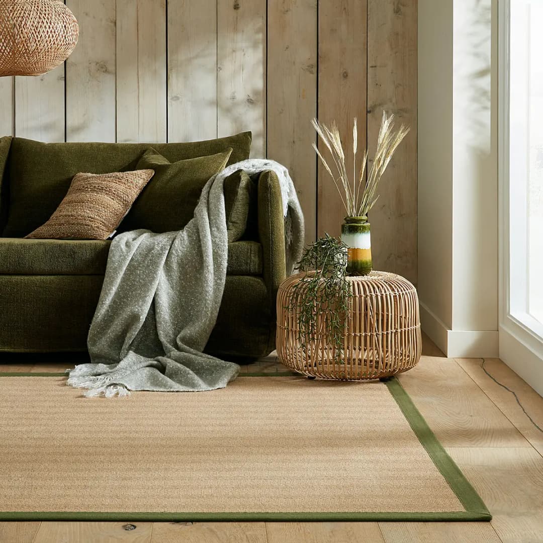 Juteteppich Kira Grün/Beige/Grün 120 x 170cm Flachgewebe