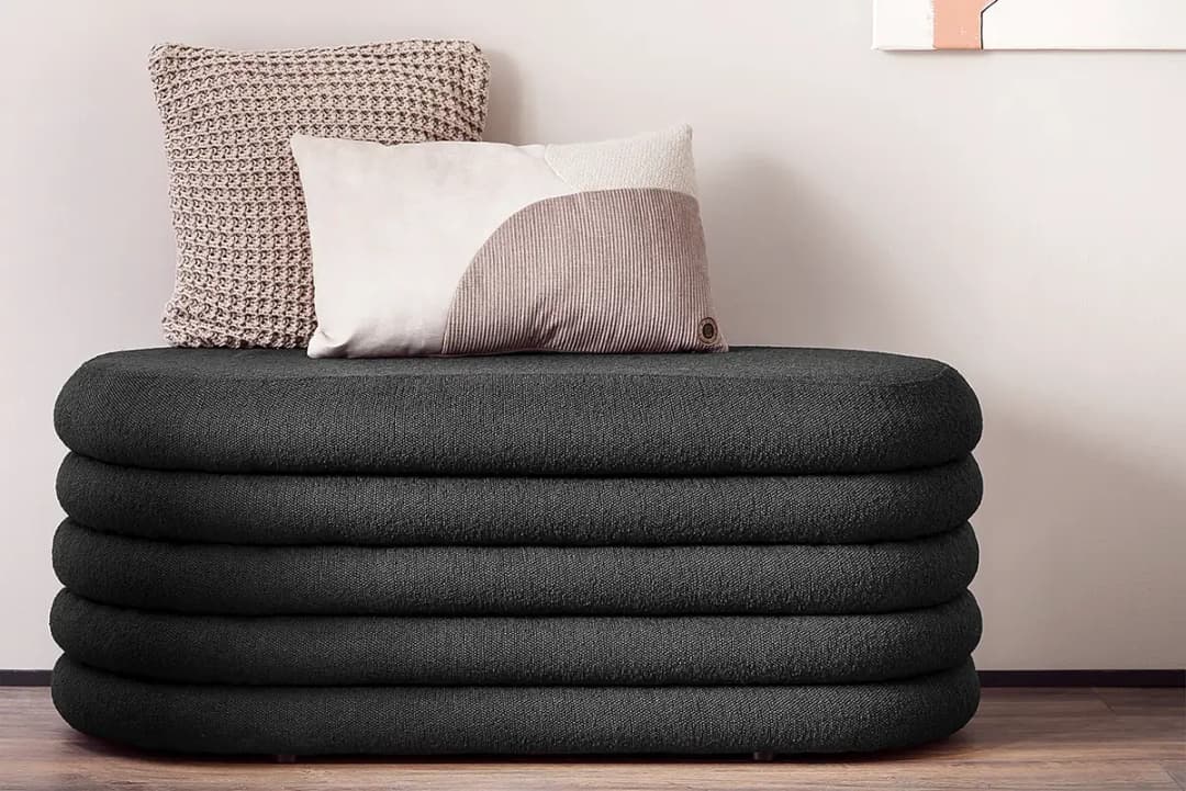 Polsterhocker Riutat | Grau