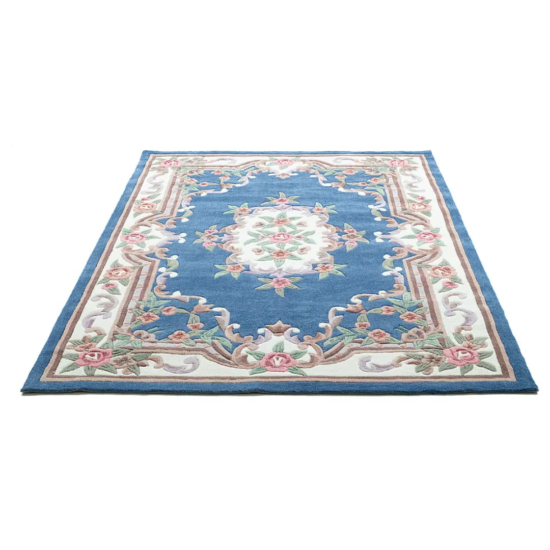 Kurzflorteppich Ming Blau/Blau 240 x 340cm Flachgewebe | Blau
