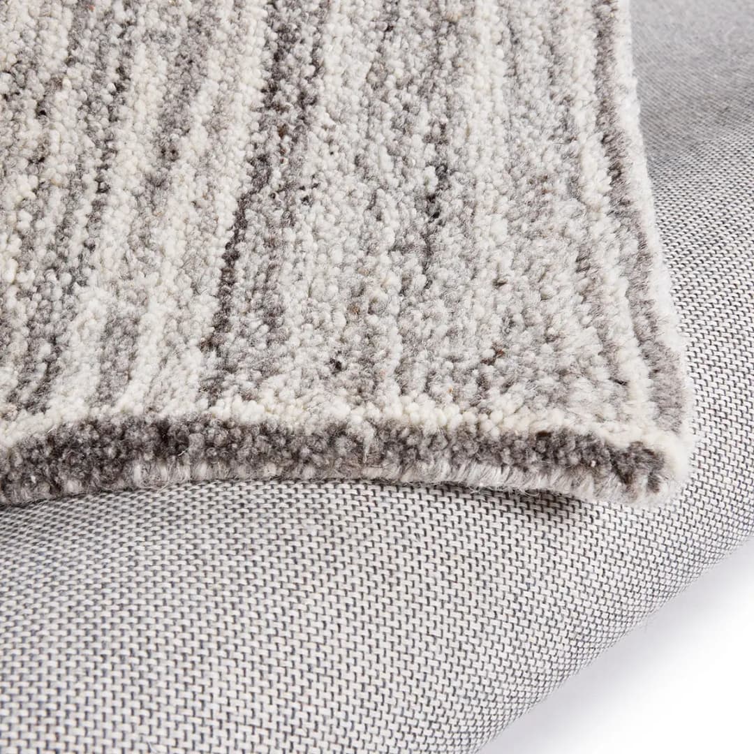 Royal Berber Uni Grau Wollteppich | Grau